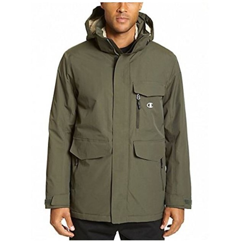 Champion High Performance 2-Layer Jacket Sherpa Lining Olive Green Men's 3xl
